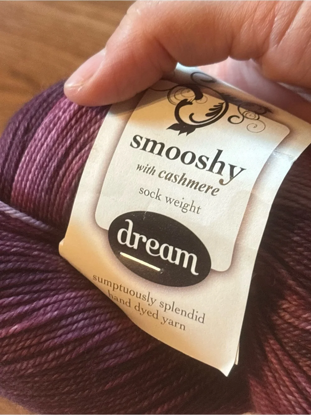 Dream in Color Smooshy Cashmere Yarn Electric Mauve Fingering Tonal Knitting